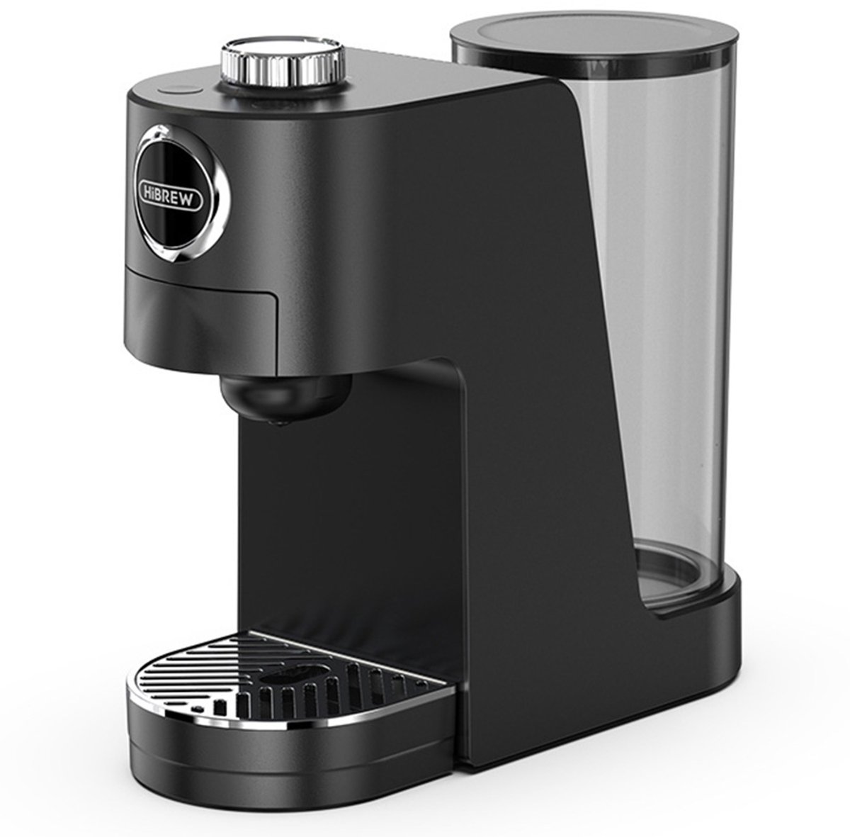 HiBREW H3C 3-in-1 capsule-koffiezetapparaat, 20 bar pomp, warme/koude koffie, 7 temperatuurregelaars, 1,4 l watertank, voor DG/NS-capsules en gemalen koffie - zwart