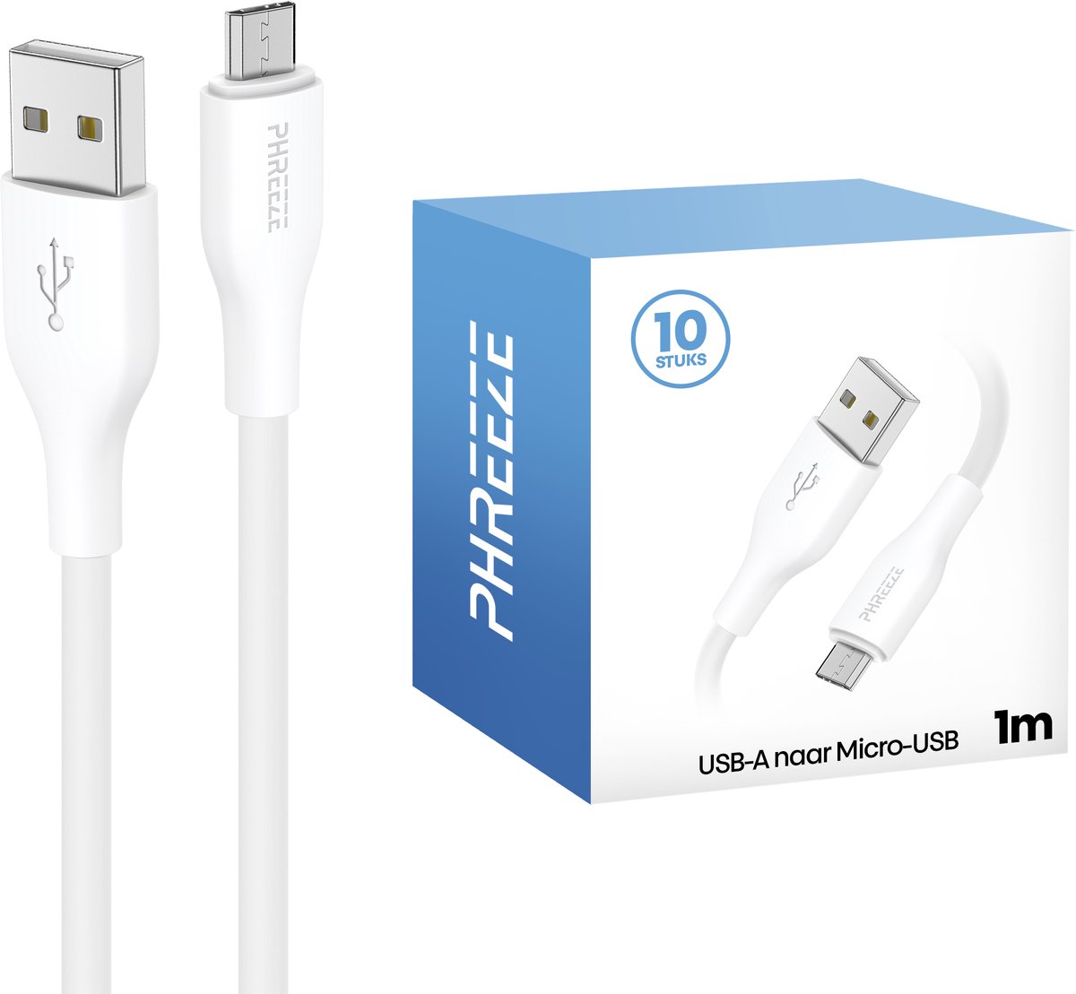 Voordeelpak geschikt voor ps4 oplader kabels - 1 meter - 10 stuks - Zwart