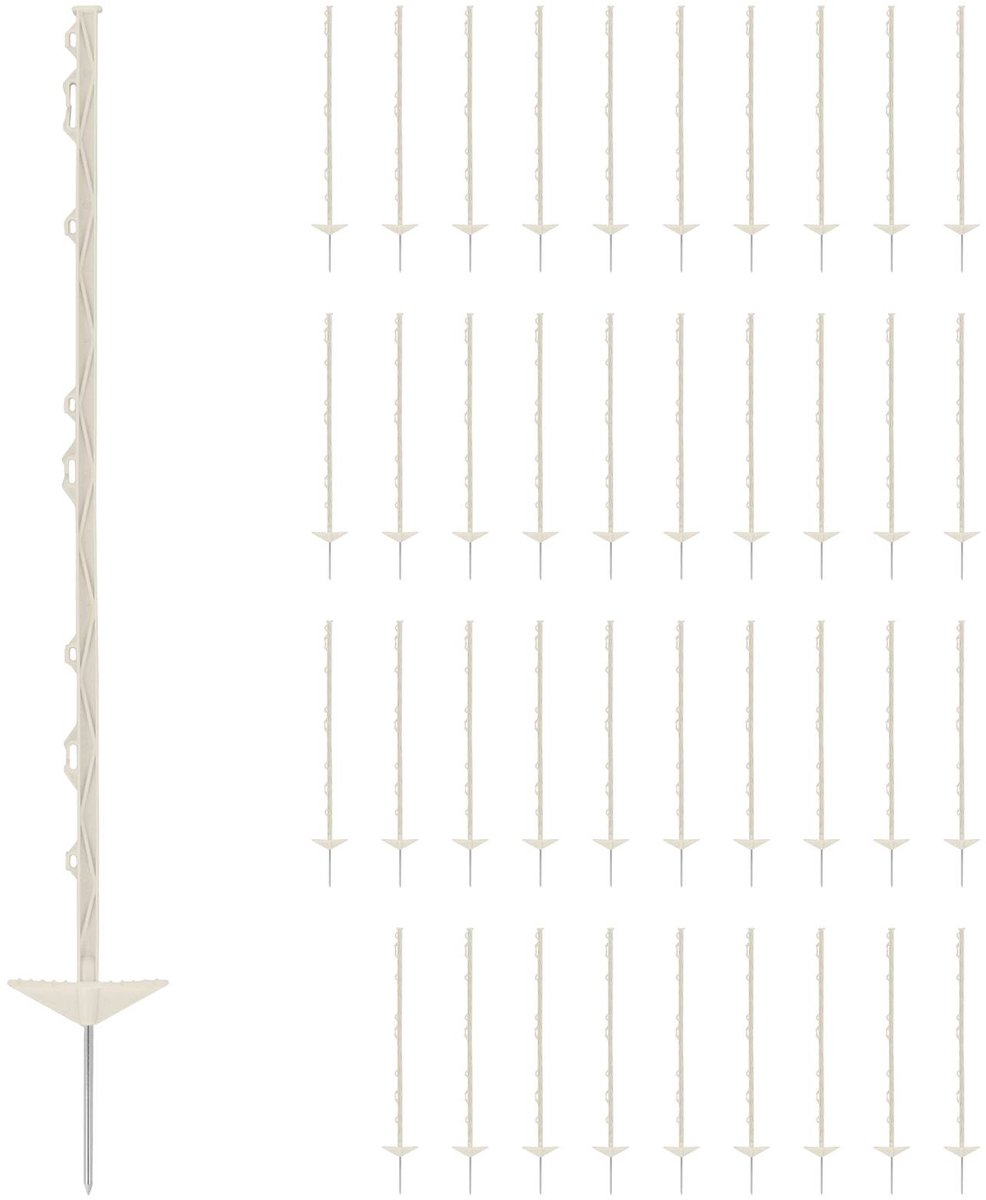 Schrikdraadpalen - 103 cm - wit - 40 stuks - Wiesenfield