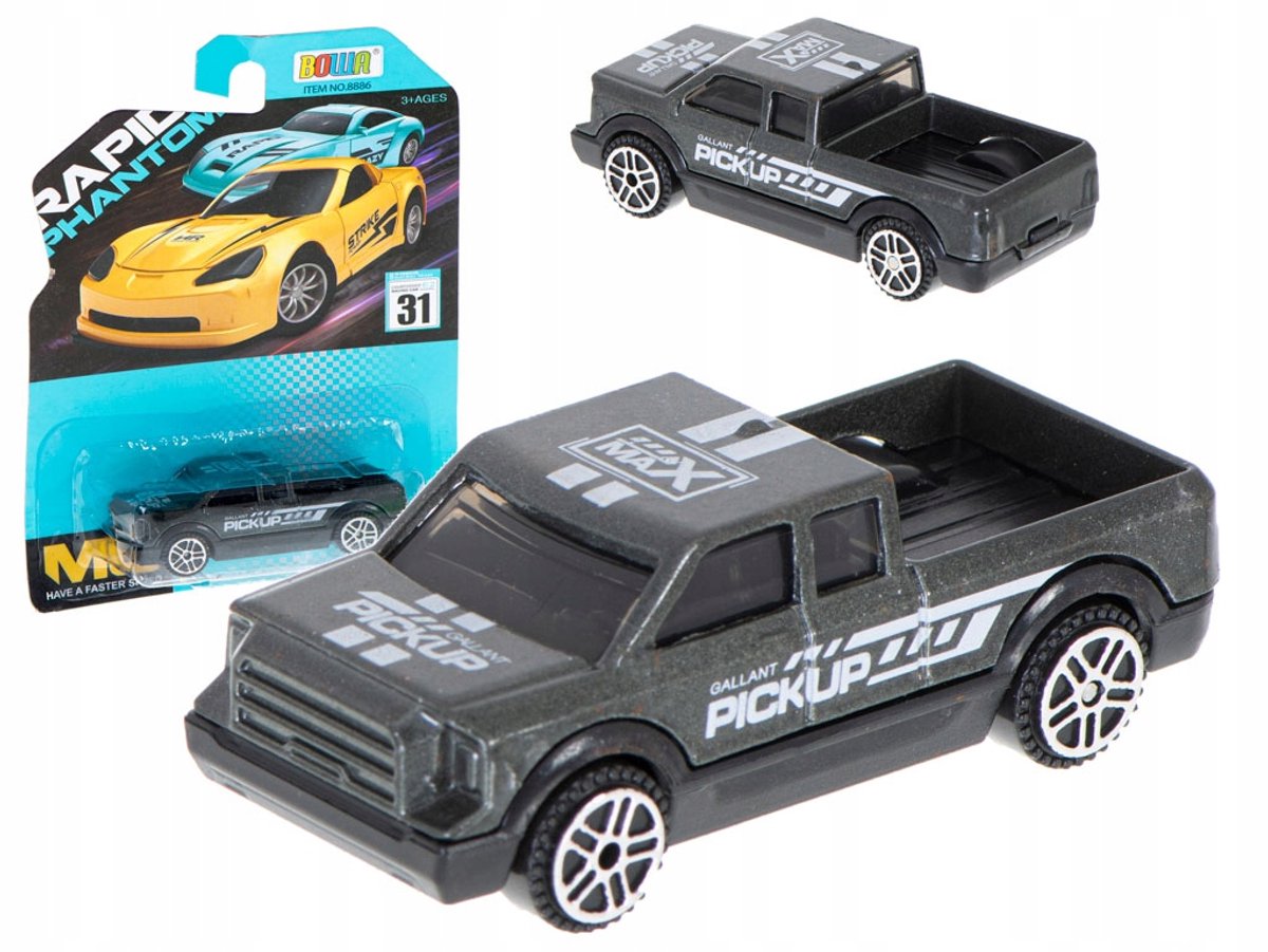 Metalen auto resorak pick up grijs 7cm