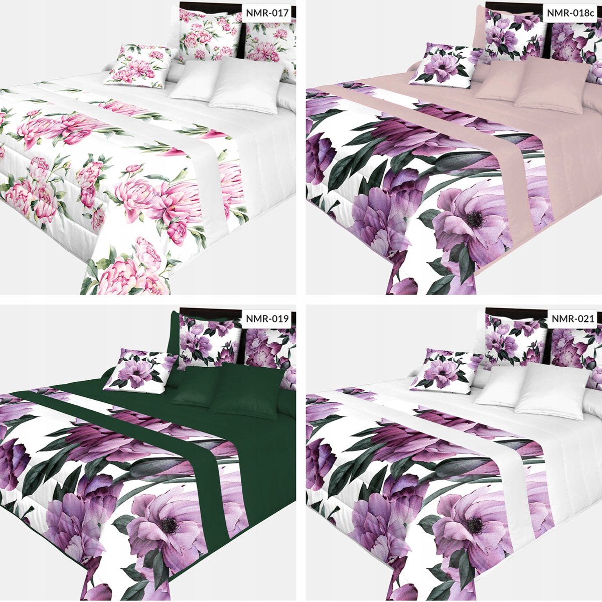 Wattensprei 240x240 cm bloemenprint - Stijlvol beddengoed