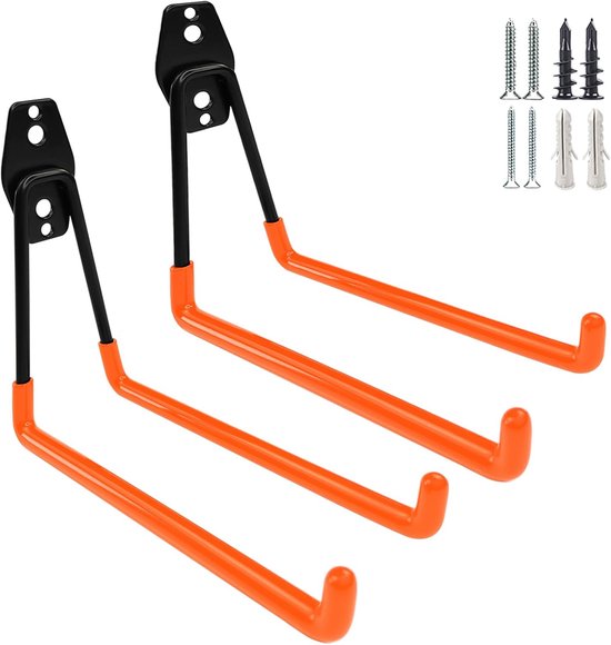 Crochets - Crochets porte-serviettes - Crochets robustes de 19 cm Garage , fixation murale, Crochets Rangement pour Outils de Jardin , tuyau, Ladder