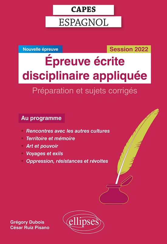 Capes Espagnol. Épreuve écrite disciplinaire appliquée. S ... - cover