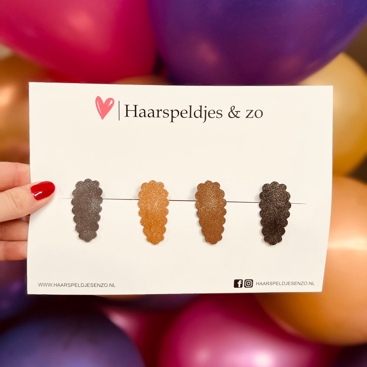 Haarspeldjes Liz glitters - klikklak - kerst - feestdagen - glimmend - 4 cm speldjes - goud/zwart