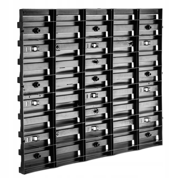 KADAX Porte-outils, système de rangement en plastique PP, étagère murale de différentes tailles, étagère murale d'atelier avec bacs de rangement et porte-outils (232 x 78 cm)