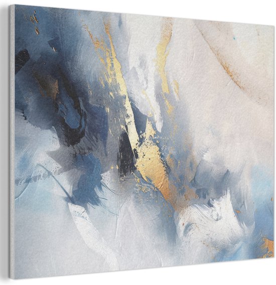 Akoestisch wandpaneel 80x60 cm - Vilt schilderij Blauw - Modern ...