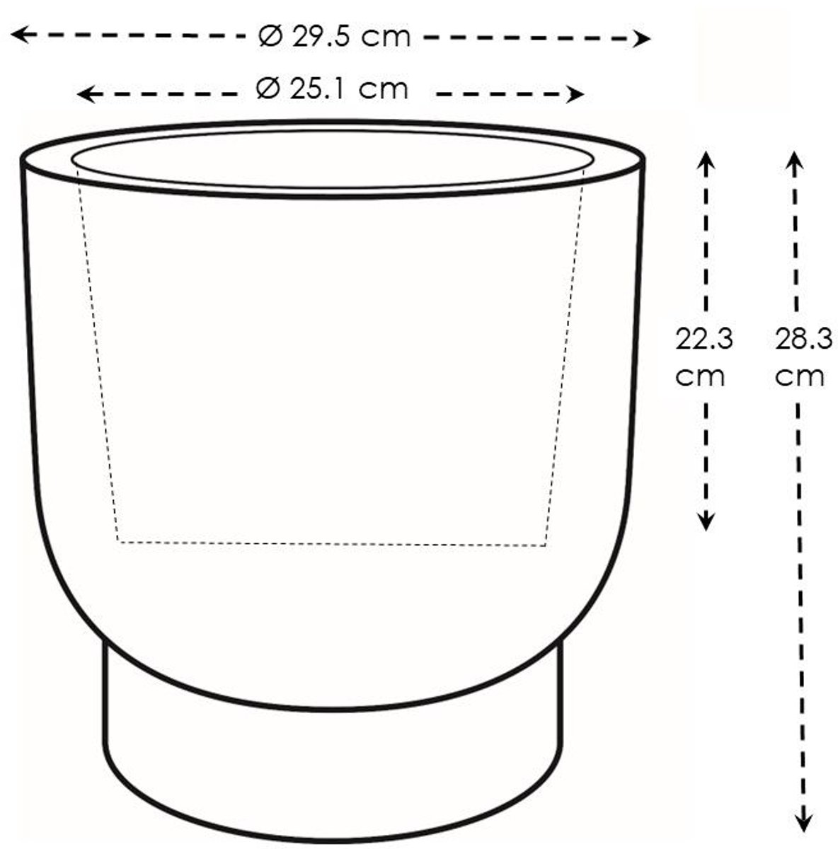 Elho Amber Grail 30 - Pot de fleurs intérieur et extérieur