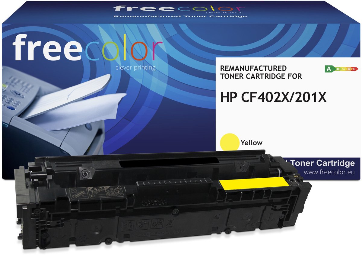 Freecolor - Vervangt HP 201X (CF402X) Toner - Geel - 2.300 pagina's - Compatible