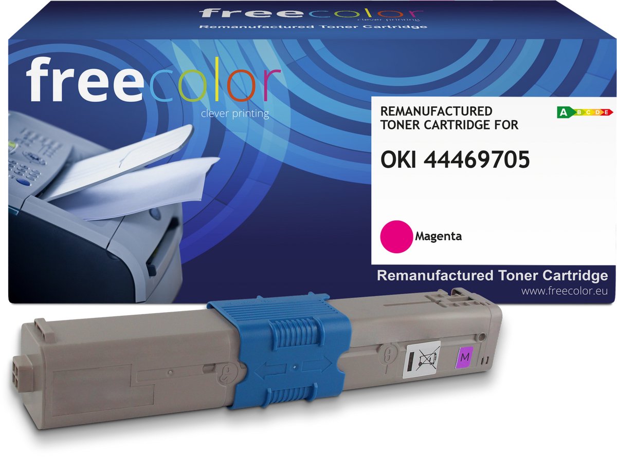 Freecolor - Vervangt OKI 44469705 Toner - Magenta - 2.000 pagina's - Compatible