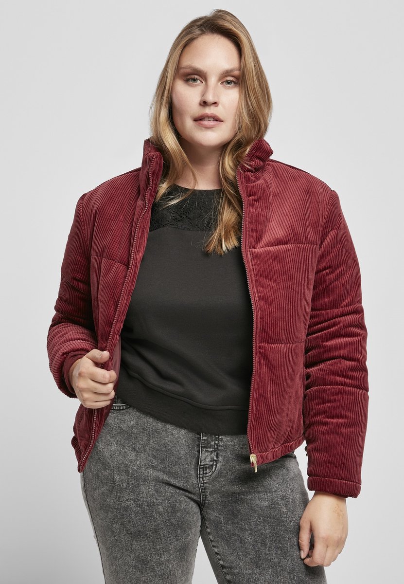 Urban Classics Corduroy Puffer winterjas 4XL Rood