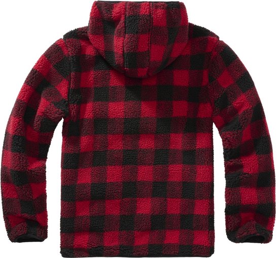 Brandit - Veste pull Teddy Fleece Worker - M - Rouge/ Zwart
