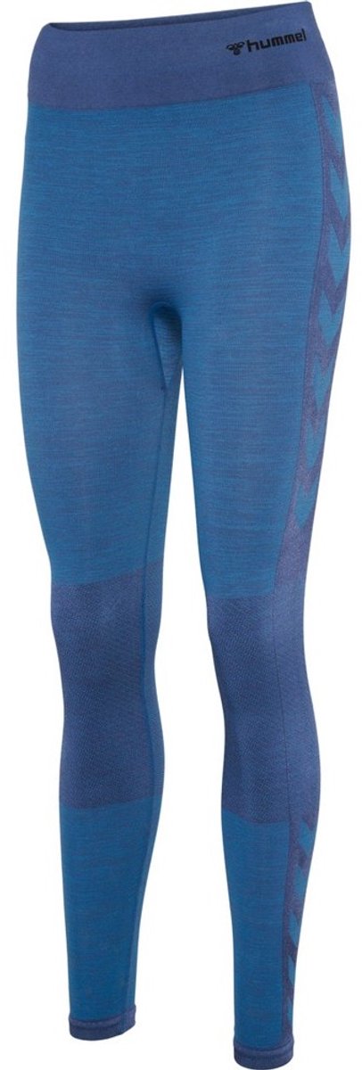 Hummel Damen Leggings Hmlclea Seamless Mid Waist Tights Riviera/Insignia Blue Melange-XS