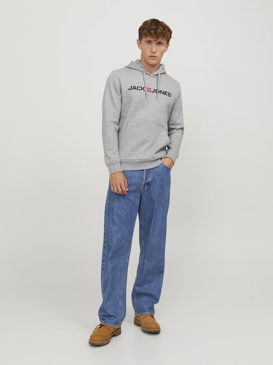Jack and Jones Hoodie Grijs Avec Logo Et Poche Kangourou Regular Fit - XS