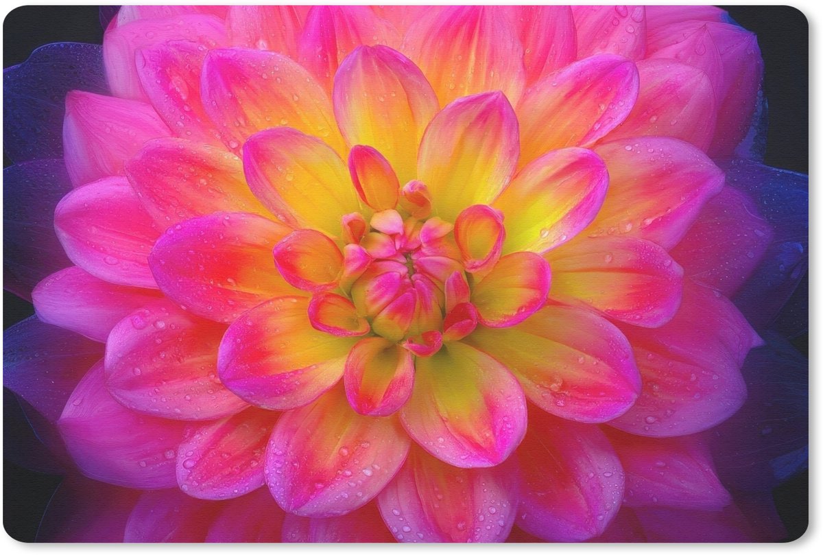 Muismat 27x18 cm - Mousepad Roze - Dahlia - Kleurrijk - Muismatten