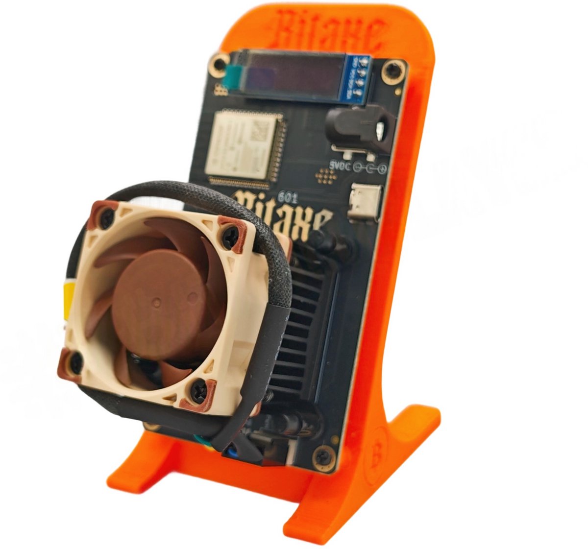 Bitaxe 601 Gamma 100% Noiseless - Stille Variant - Inclusief Stand & EU Stekker - 1.2 TH/s - Bitcoin Mini Miner Kit - Versie 2025 - Oranje — cadeau in Gadgets - foto 3
