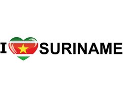 Sticker - I love Suriname - 19 x 4 cm - Suriname - landenthema