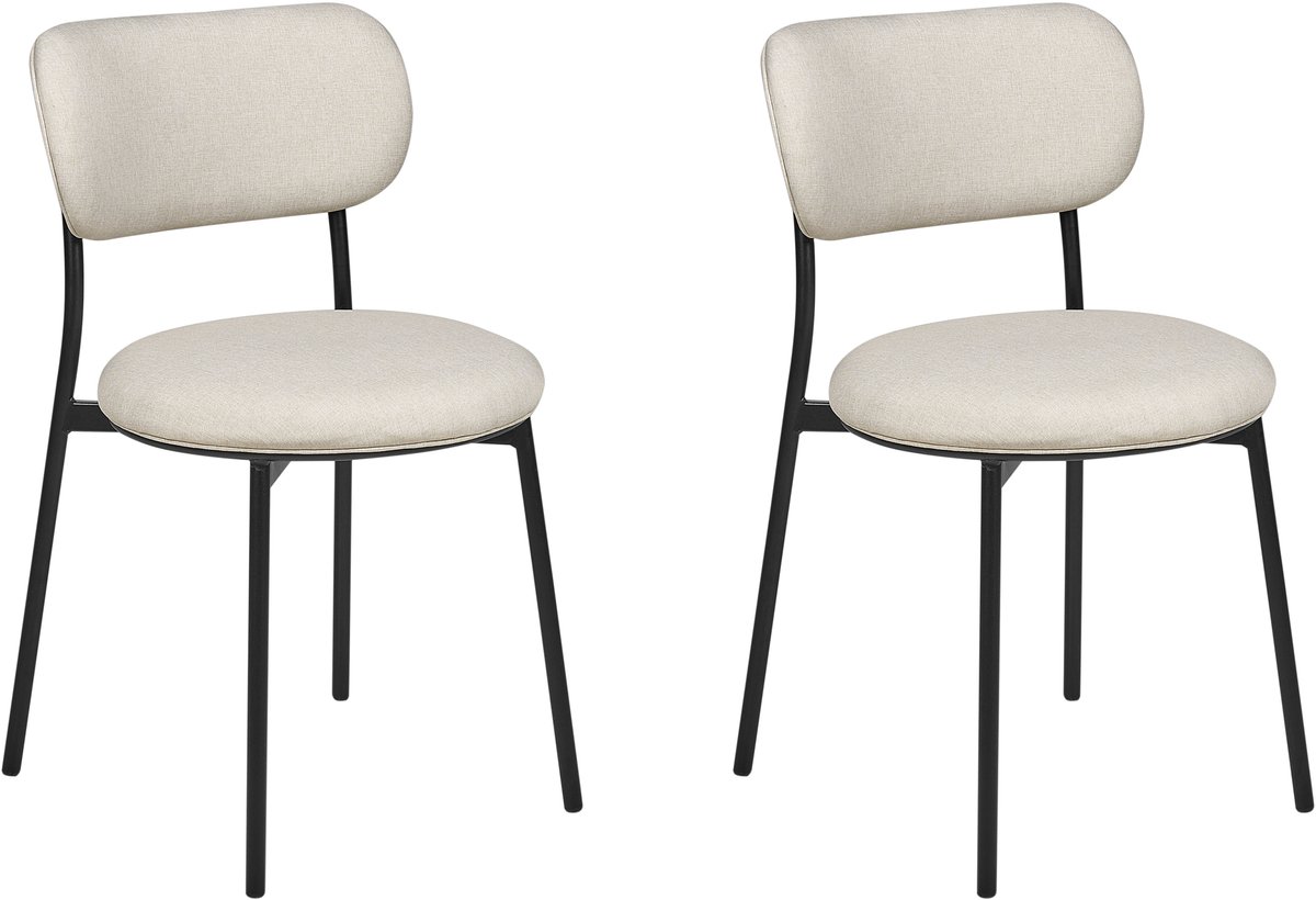 CASEY - Eetkamerstoelen set van 2 - Lichtbeige - Polyester