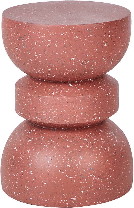 BELIANI FALIRO - Table d'appoint - Rouge/Terrazzo - Béton clair