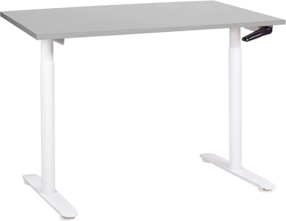 DESTINAS - Verstelbaar bureau - Grijs/Wit - 120 x 72 cm - MDF