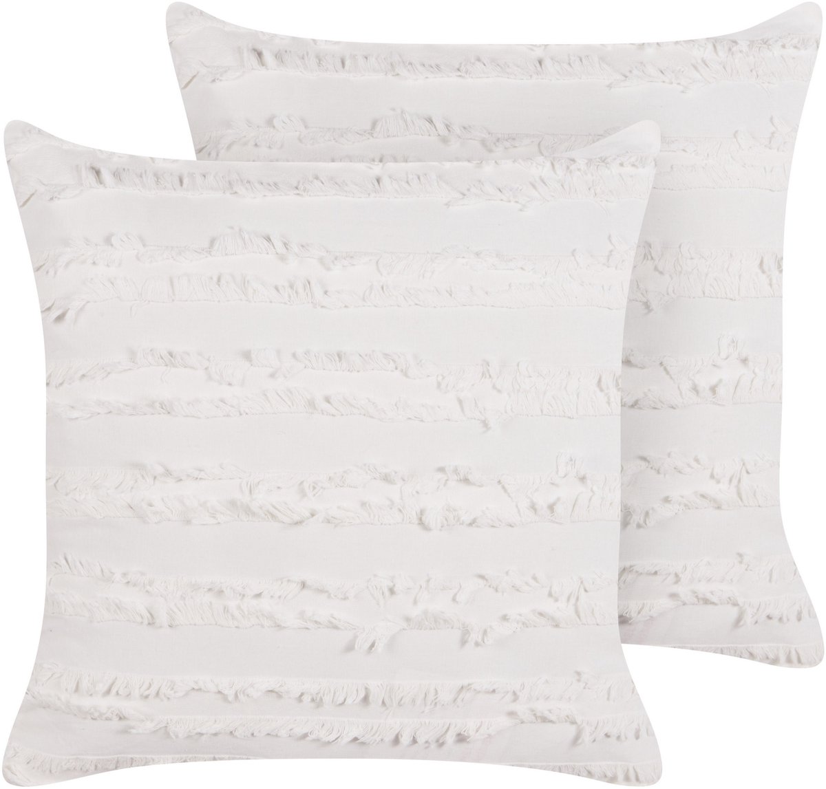 Beliani MAKNEH - Sierkussen set van 2 - Wit - 45 x 45 cm - Katoen