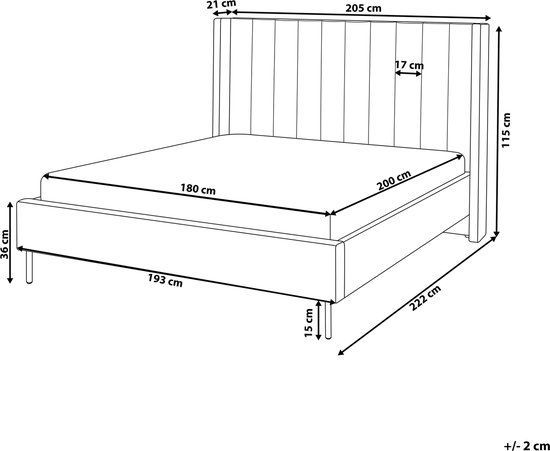 VILETTE - Lit double - Beige - 180 x 200 cm - Bouclé
