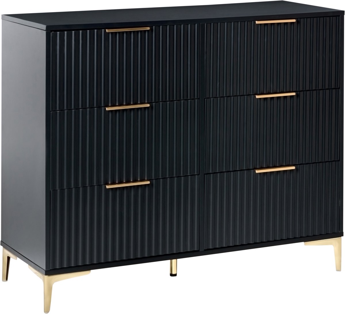Beliani WALCOTT - Ladekast met 6 lades - Zwart - MDF