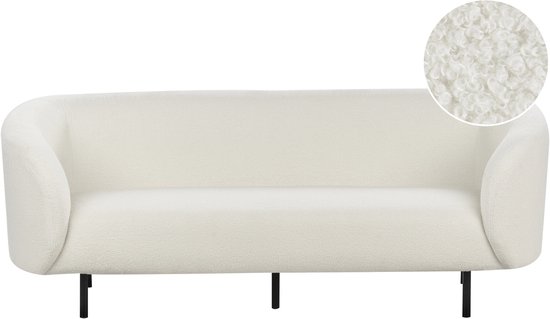 LOEN - Canapé trois places - Wit/ Zwart - Bouclé