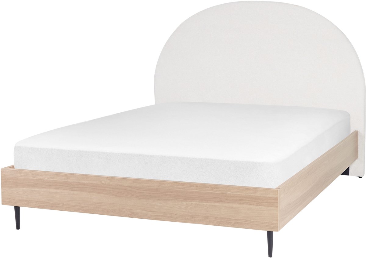 BELIANI MILLAY - Bed - Gebroken wit - 160 x 200 cm - Stof