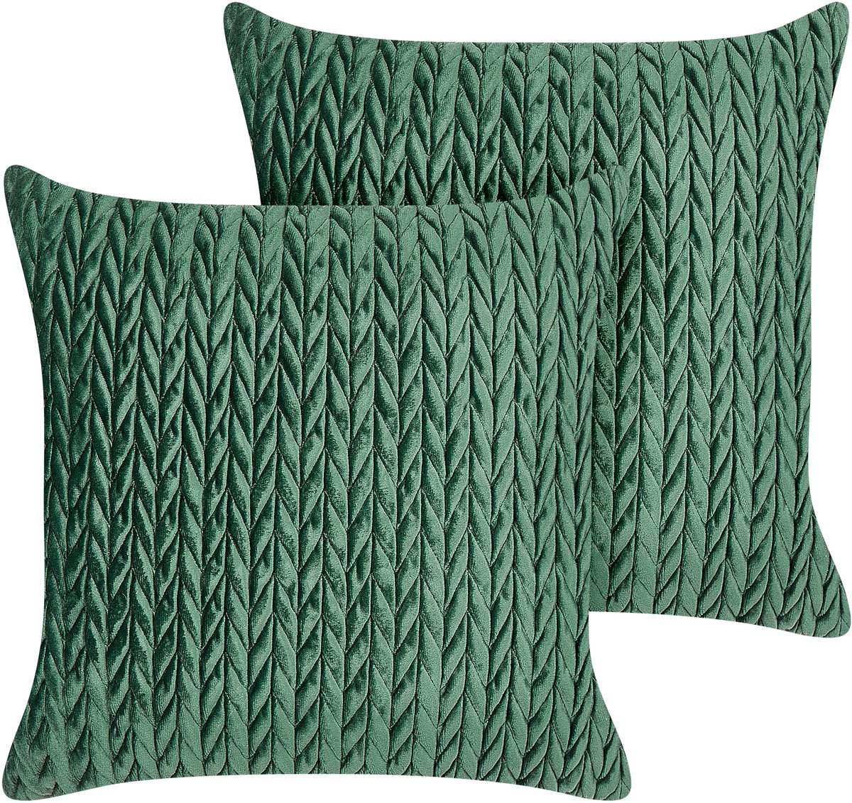 ECLIPTA - Sierkussen set van 2 - Groen - 45 x 45 cm - Polyester