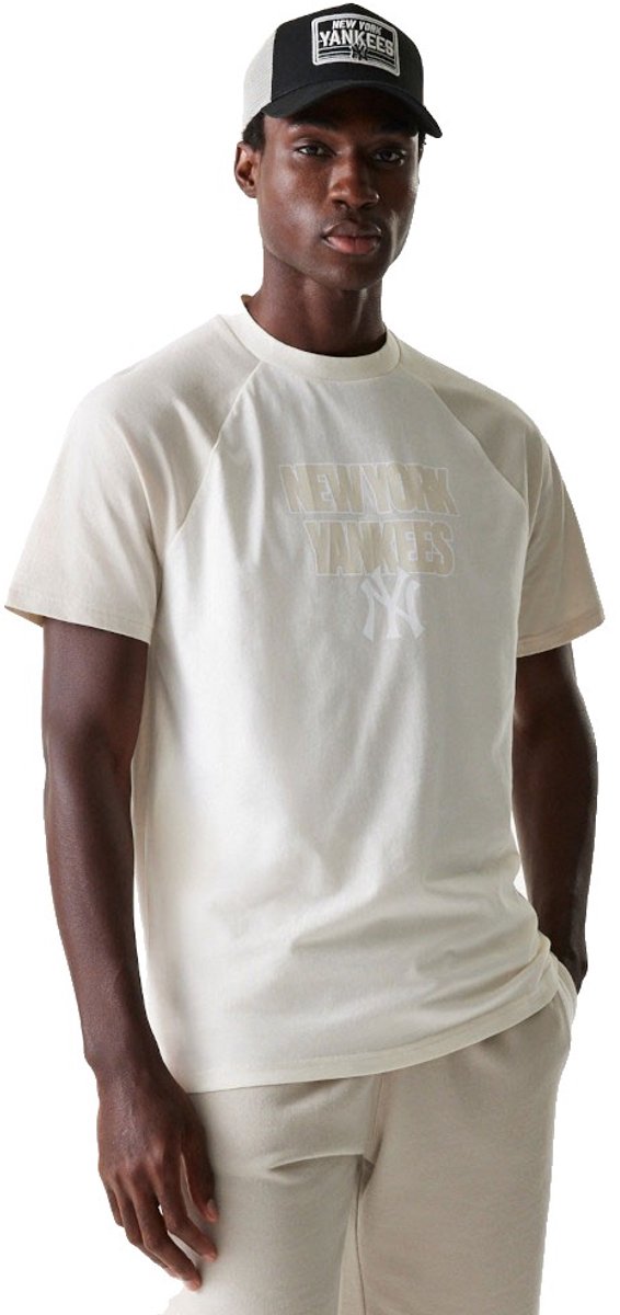 New Era Mlb Raglan New York Yankees Oversize T-shirt Met Korte Mouwen Wit