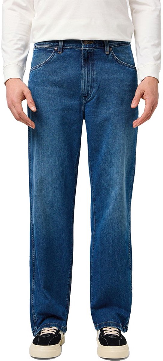 Wrangler 112371018 Straight Loose Fit Spijkerbroek 38 32 Man Blauw