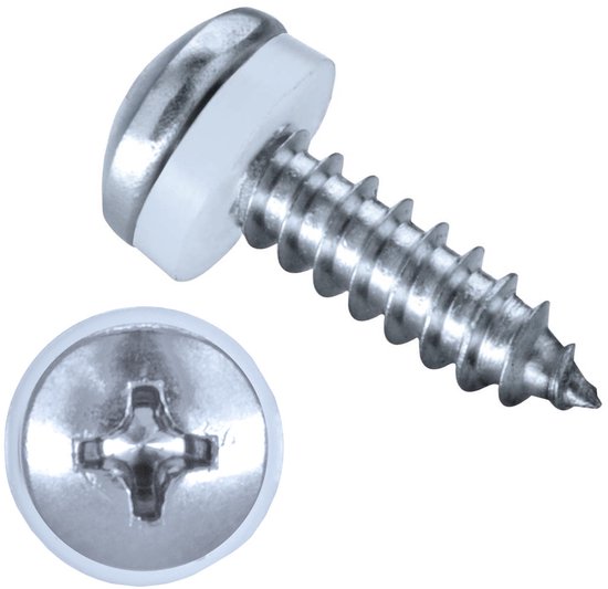 GOEBEL® - 1000 x Vis à tôle à tête ronde 4,2 x 9,5 mm Acier Zingué avec PA (Polyamide) Ring DIN7981 / ISO7049 - Vis - 3010242950