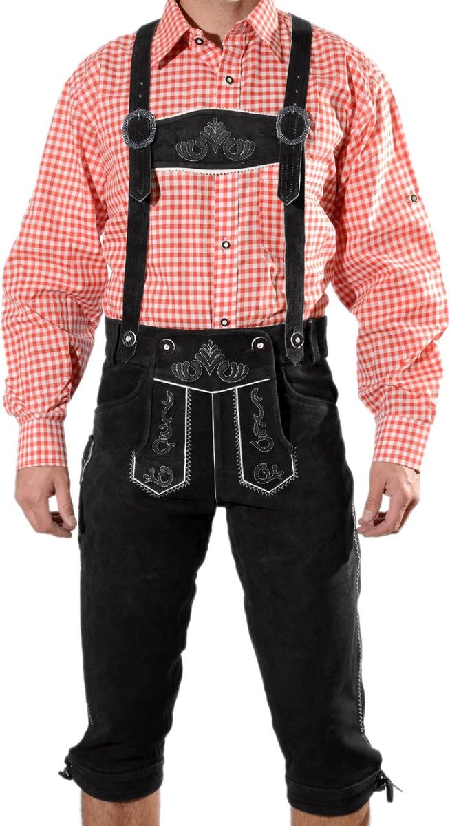 Premium Lederhose voor Heren - Klederdrachtbroek voor Oktoberfest - Maat 44-60