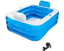 SCH® Jacuzzi Opblaasbaar - Jacuzzi - Blauw - 160cm x 120cm x 60cm