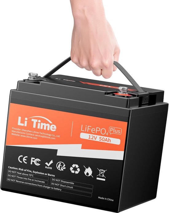 12V 50Ah LiFePO4 Accu - Lichtgewicht, Lange Levensduur, Snelle Oplaadtijd, Ideaal voor Boten en Buitenactiviteiten