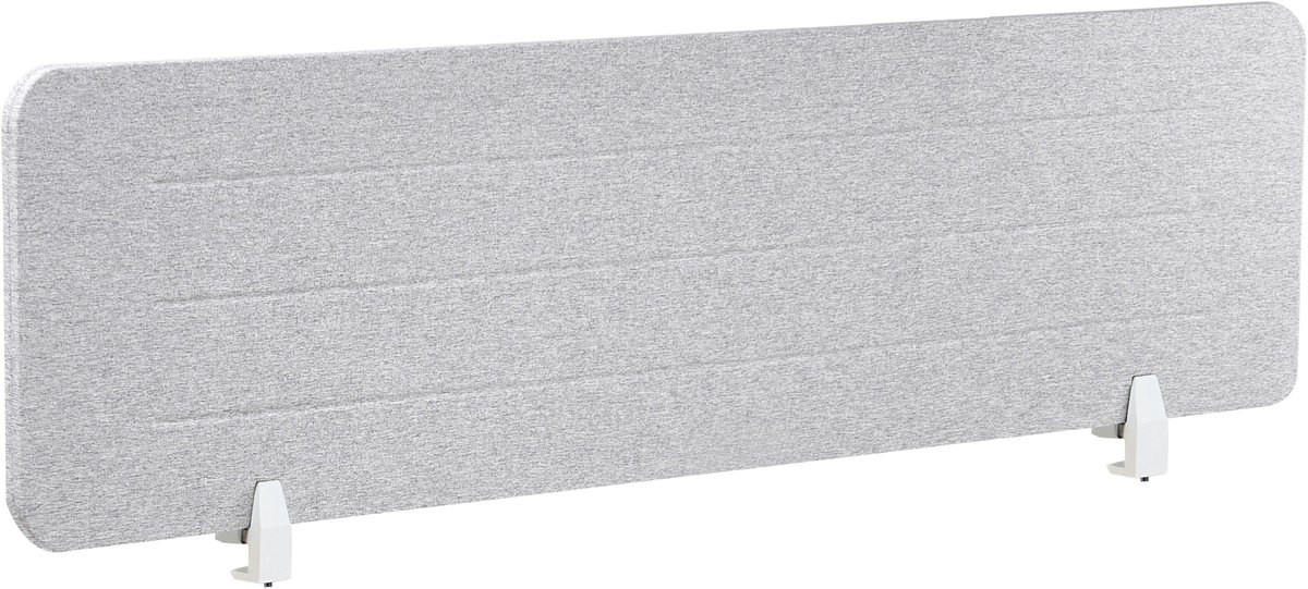 BELIANI ZIGGY - Bureauscherm - Lichtgrijs - 160 x 40 cm - Polyester
