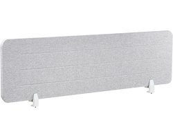 BELIANI ZIGGY - Bureauscherm - Lichtgrijs - 160 x 40 cm - Polyester