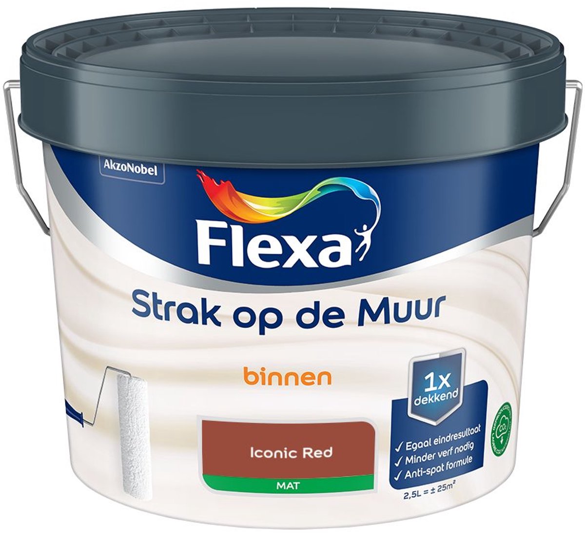 Flexa - Strak Op De Muur Binnen Mat - Iconic Red - Mengverf - 2,5 L