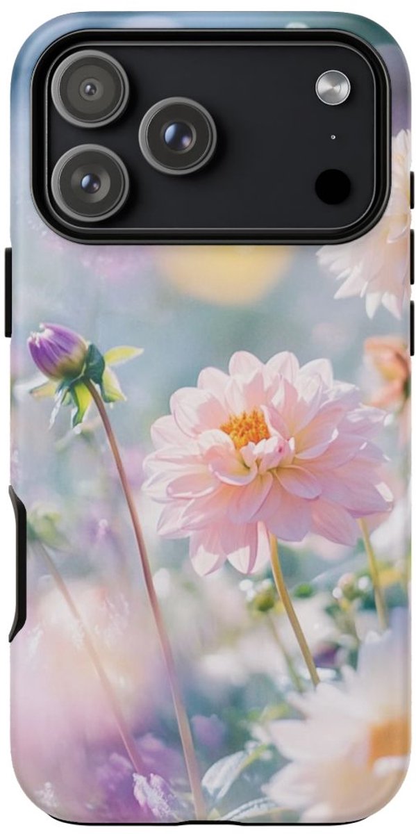 Zachte Pastel Dahlia's Bloemmotief – Telefoonhoesje Geschikt voor iPhone 17 Pro Max