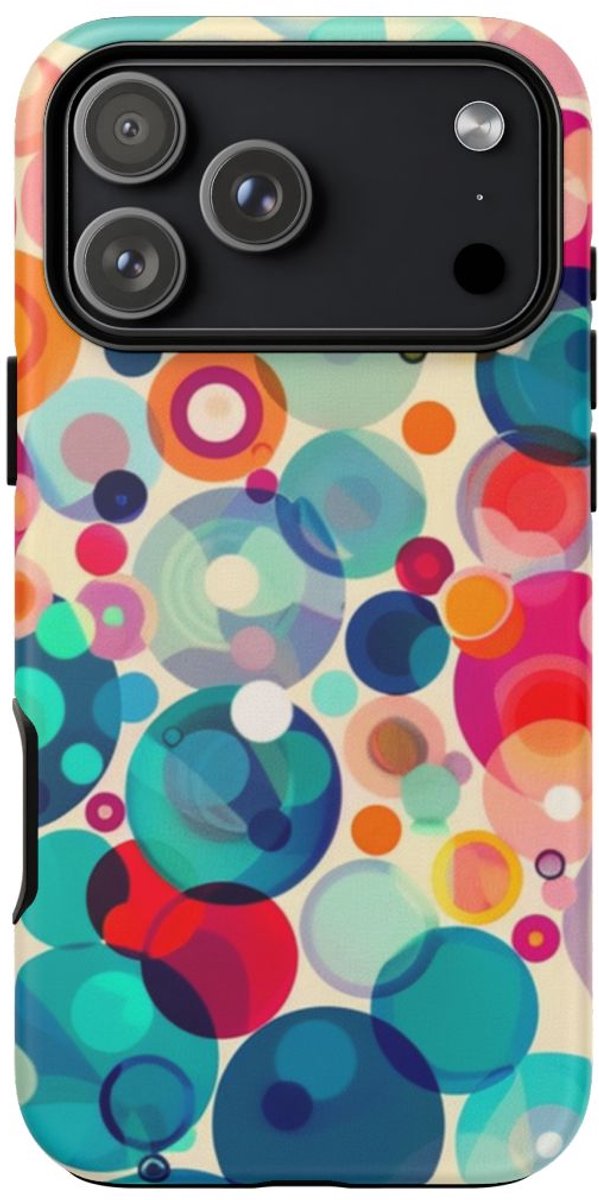 Vrolijk Patroon van Overlappende Cirkels – Telefoonhoesje Geschikt voor iPhone 17 Pro Max