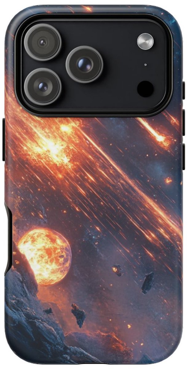 Vurige Meteorenregen in de Ruimte – Telefoonhoesje Geschikt voor iPhone 17 Pro