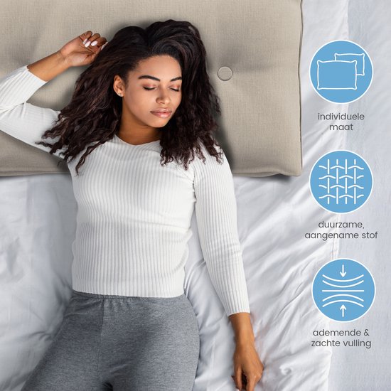 Coussin de soutien dorsal ELONEO, coussin triangulaire et coussin de tête de lit pour lit et canapé, housse amovible et lavable, poche latérale pratique