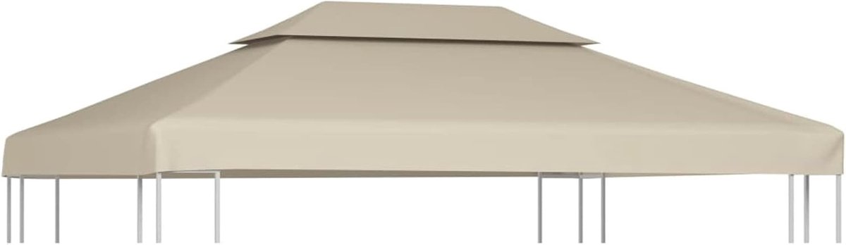 Vervangbare Gazebo Afdekking 310 g/m² - Beige Tuinoverkapping 3 x 4 m