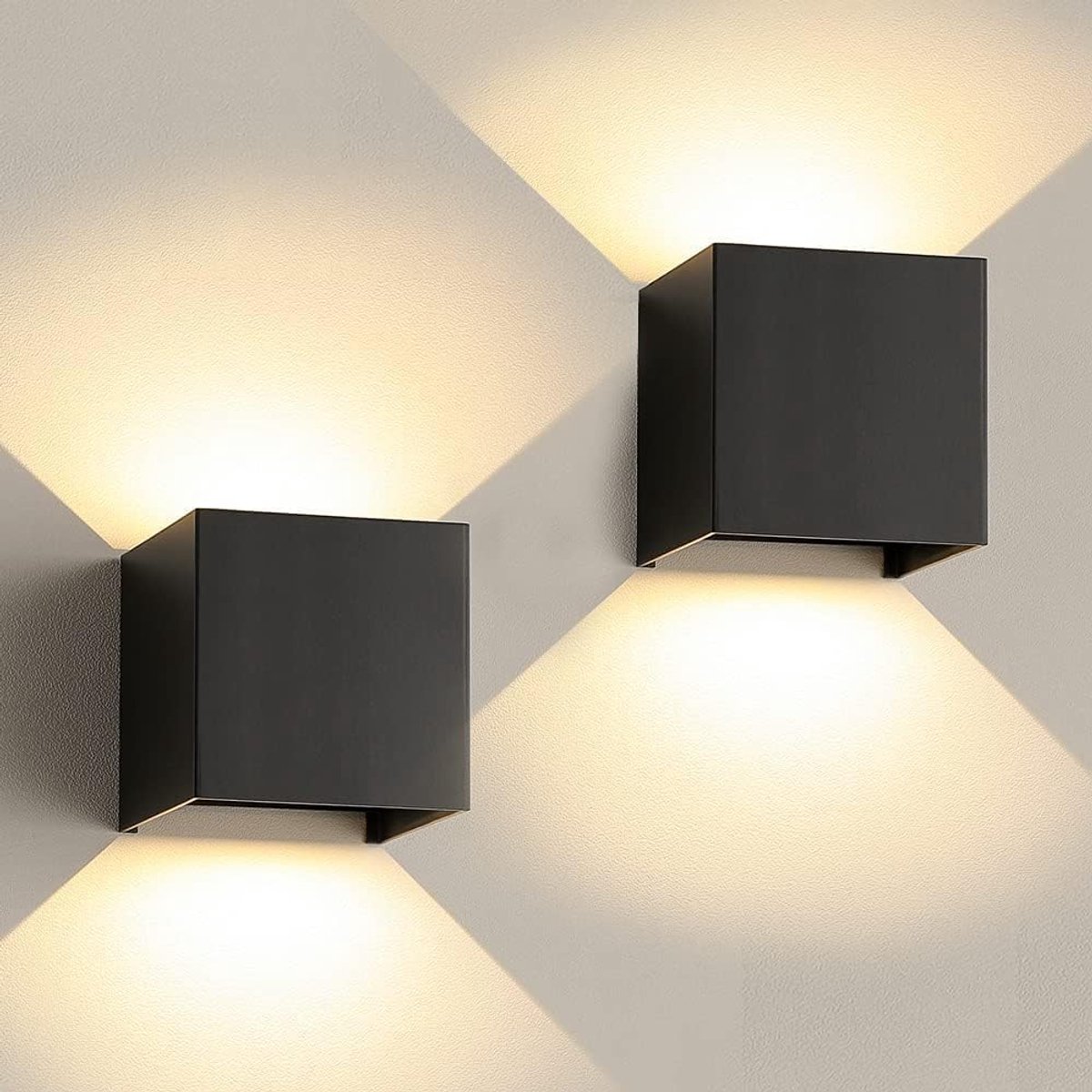 Wandlamp voor buiten 12W - IP65 waterdicht, verstelbare stralingshoek, set van 2
