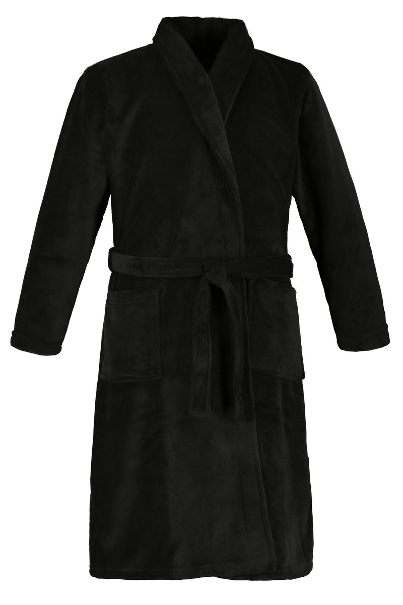 JP 1880 - Heren - Badjas thuispak microvezel strikceintuur - Zwart - Maat 6XL
