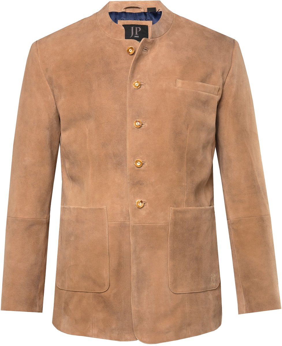 JP 1880 - Heren - Traditioneel kostuumjasje van leer klederdracht geitenleer - Beige - Maat 66