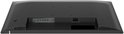 Achterkant van de monitor met poorten: HDMI, USB-C, USB-A, stroomaansluiting.