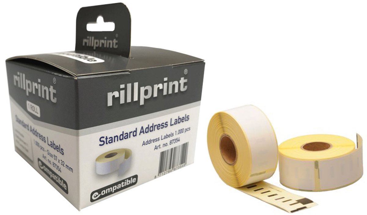 Etiketten op rol, 104 x 159 mm, wit, permanent