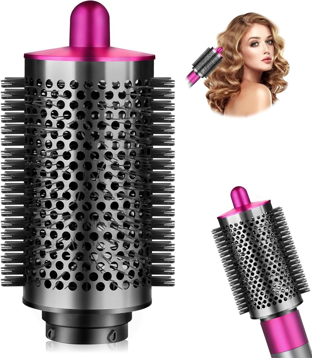 grote ronde pluizige borstel, grote haarstyling föhnborstel (roze)