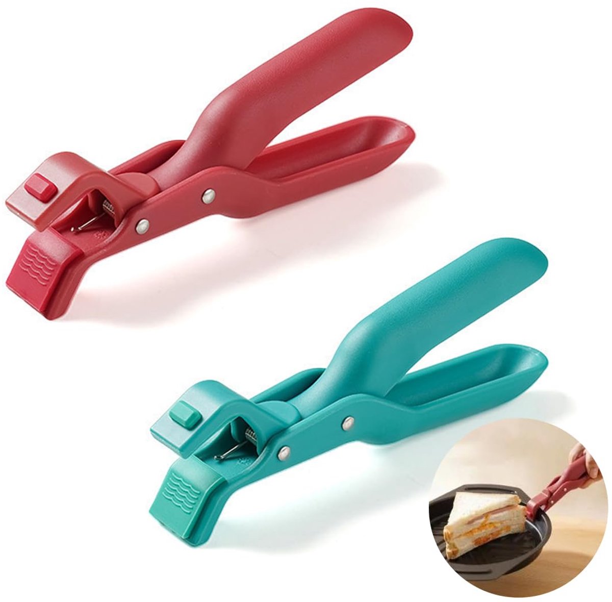 2 Keuken Tangen - Rvs, Hittebestendig, Met Antislip Handvat